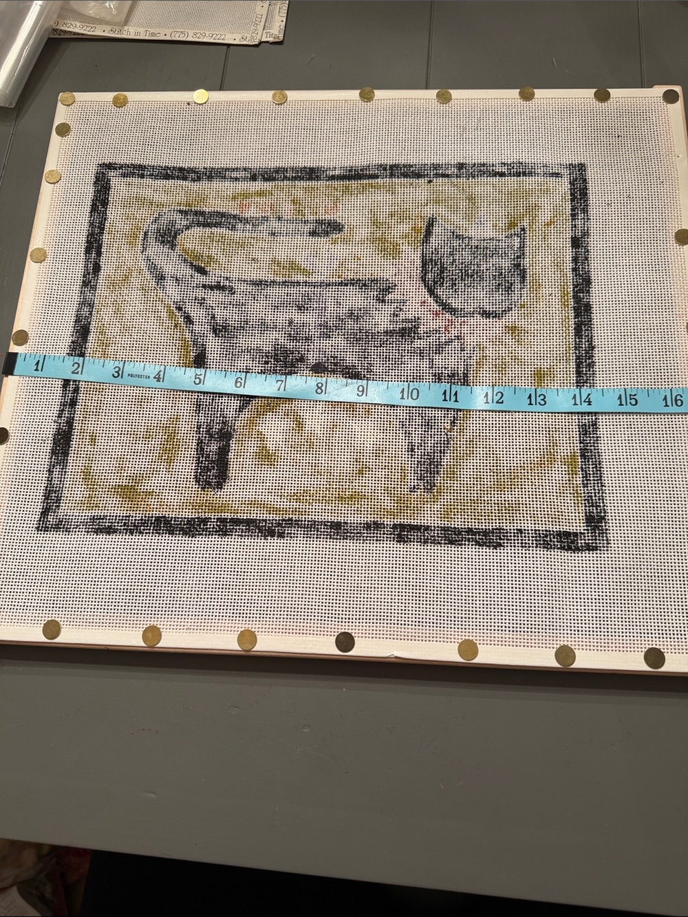 black cat in Halloween  handpainted needlepoint 🐈‍⬛ - Picture 7 of 8